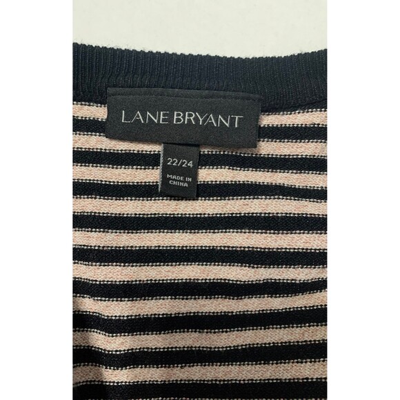 Lane Bryant Black and Rose Gold Metallic Button-Front Cardigan Sweater. - Picture 4 of 5